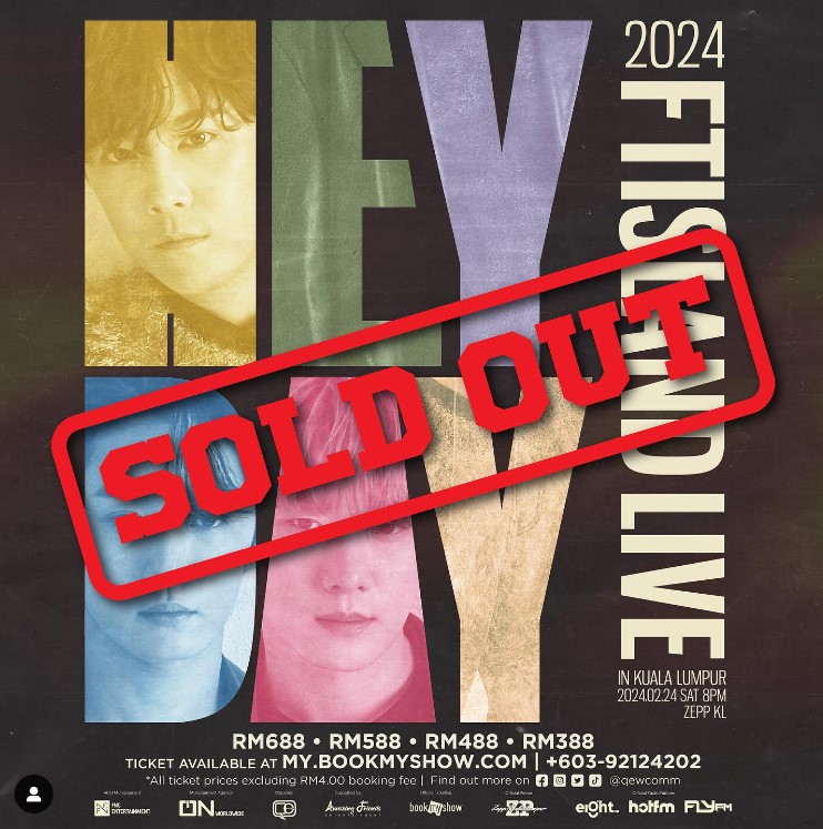 FT ISLAND Live 'Hey Day' in Kuala Lumpur Concert Tickets Sold Out