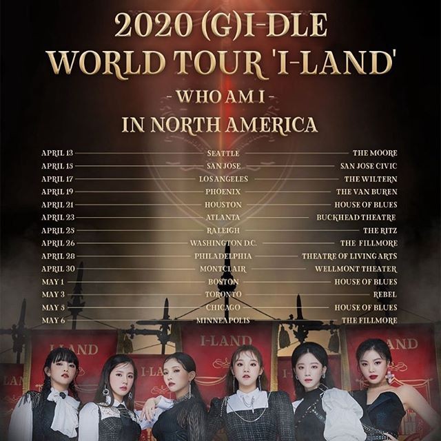 G I Dle Share Details About North American Leg Of 2020 World Tour